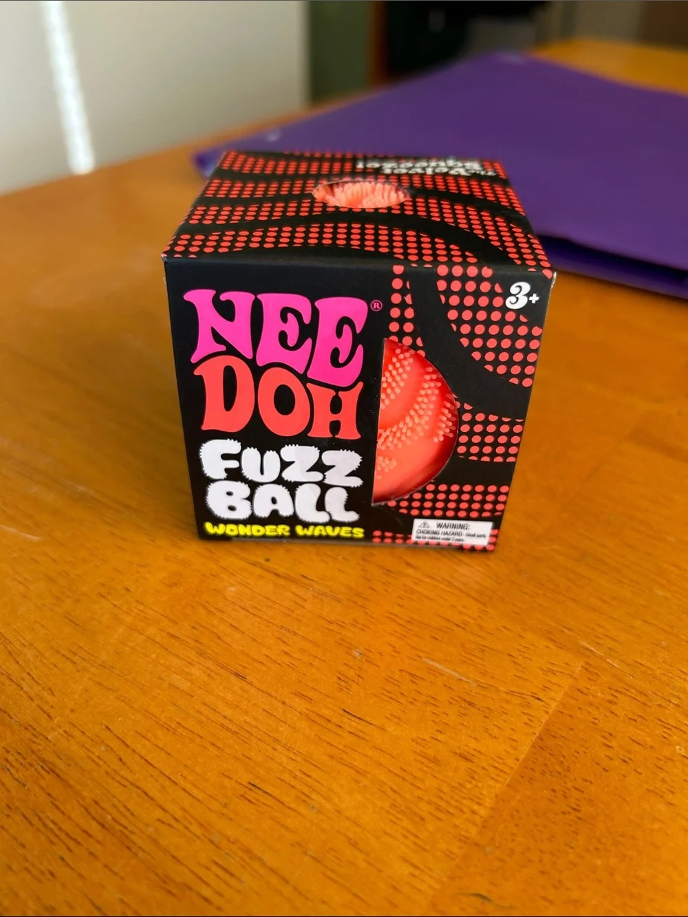 NWT NeeDoh Fuzz Ball Wonder Waves - Pink/Red Sensory Toy